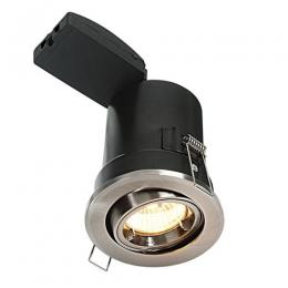 731-10133 Sabato LED Fire and Acoustic Rated Tilt Recessed Ceiling Light Satin Nickel 