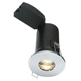 731-10135 Sabato LED IP65 Rated Fire and Acoustic Recessed Ceiling Light Polished Chrome 