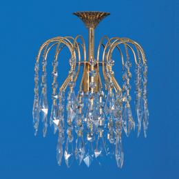 LED 1 Light Crystal Chandelier Gold Plated 