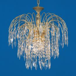 LED 3 Light Crystal Chandelier Gold Plated 