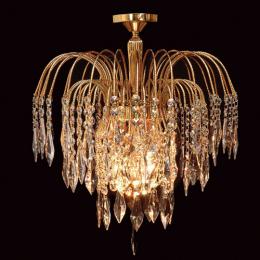 LED 1 Light Crystal Chandelier Gold Plated 