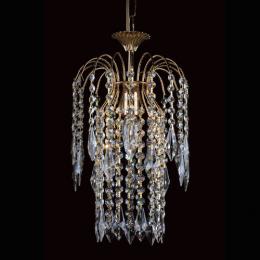 LED 1 Light Crystal Chandelier Gold Plated 