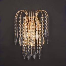 LED 1 Light Crystal Wall Light Gold Plated 