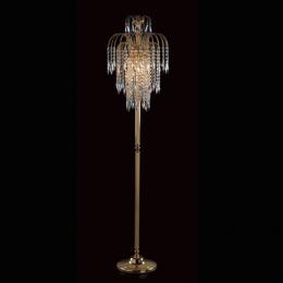 LED 3 Light Crystal Floor Lamp Gold Plated 