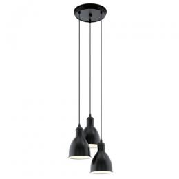 LED 3 Light Pendant Ceiling Light Black 