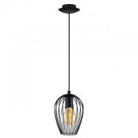 162-10991  LED Small Cage Pendant Ceiling Light Black