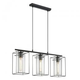 LED 3 Light Pendant Ceiling Light Black 