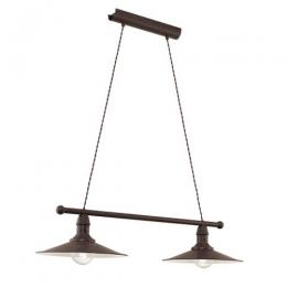LED 2 Light Pendant Ceiling Light Antique Brown 