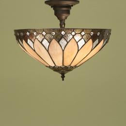 366-11073 Baccari LED Tiffany 3 Light Semi Flush Ceiling Light 