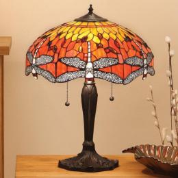 366-11227  LED Flame Dragonfly Tiffany 2 Light Medium Table Lamp 
