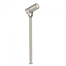 731-11268 Pallotti LED Outdoor LED Long Spike Spotlight Brushed Stainless Steel 