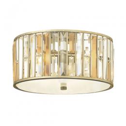 186-12091 Geraci LED 3 Light Flush Ceiling Light Sliver Leaf 