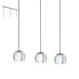 LED 3 Light Pendant Ceiling Light Chrome 