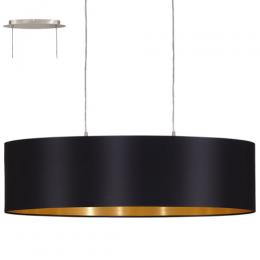 LED 2 Light Oval Pendant Ceiling Light Satin Nickel Black 