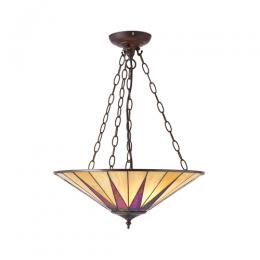 363-12409 Domenico LED Tiffany 3 Light Large Inverted Pendant Ceiling Light 