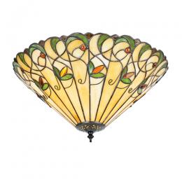 363-12555 Leopardi LED Tiffany 2 Light Large Flush Ceiling Light 
