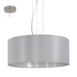 LED 3 Light Pendant Ceiling Light Satin Nickel Grey 