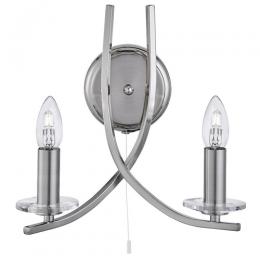 741-12717 Ascari LED 2 Light Wall Light Satin Silver 