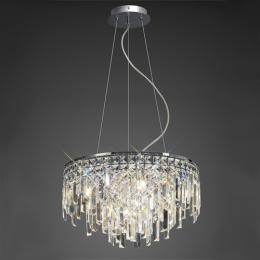 356-13305 Mannelli 6 Light Pendant Light Polished Chrome and Crystal 
