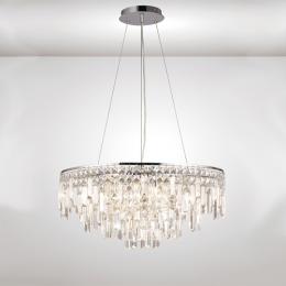 356-13307 Mannelli 8 Light Pendant Light Polished Chrome and Crystal 