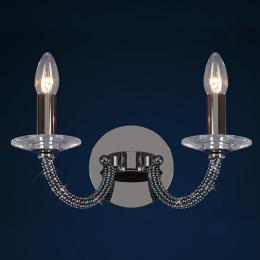 356-13321 Eva 2 Light Wall Light Black Chrome-Crystal 