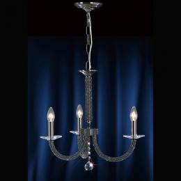 356-13322 Eva 3 Light Pendant Light Black Chrome-Crystal 