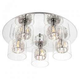 5 Light Flush Ceiling Light Polished Chrome 
