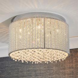 LED 10 Light Flush Ceiling Light Polished Chrome 