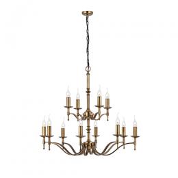 365-13685 Serena LED 12 Light Pendant Ceiling Light Antique Brass 