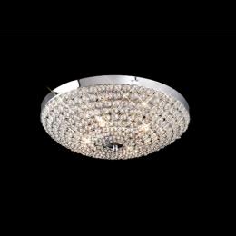 356-13809 Antonia 4 Light Flush Ceiling Light Polished Chrome and Crystal 