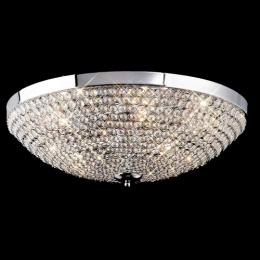 356-13810 Antonia 6 Light Flush Ceiling Light Polished Chrome and Crystal 