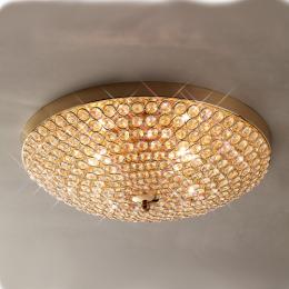 356-13830 Antonia 4  Light Flush Ceiling Light French Gold and Crystal 