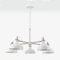 372-13844 Barbini 5 Light Ceiling Light Sand White and Satin Nickel