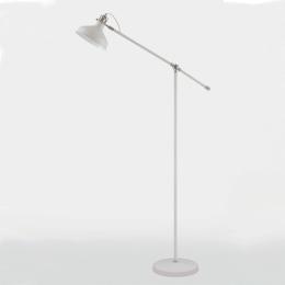 Floor Lamp Sand White and Satin Nickel 