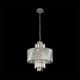 356-13867 Lorenzo 6 Light Crystal Ceiling Light Satin Nickel 