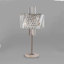 356-13871 Lorenzo 4 Light Crystal Table Lamp Satin Nickel 