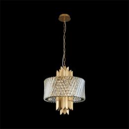 356-13872 Lorenzo 6 Light Crystal Ceiling Light Brass 