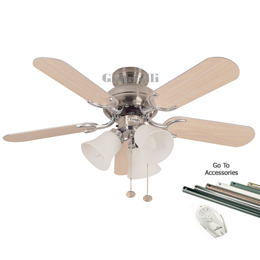 36 inch Capri Combi Ceiling Fan Stainless Steel 