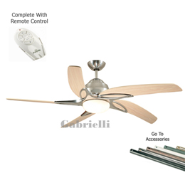 54 inch Viper Ceiling Fan Stainless Steel Maple 
