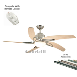 44 inch Viper Ceiling Fan Satinless Steel Maple 