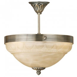 LED Semi Flush Ceiling Light Antique Brass 
