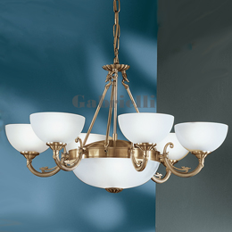 LED 8 Light Ceiling Light Antique Brass 