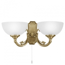 LED 2 Light Wall Light Antique Brass 