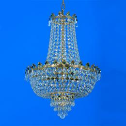 LED 8 Light Crystal Chandelier Gold Plated 