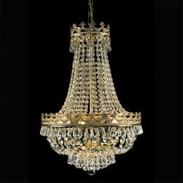 LED 8 Light Crystal Chandelier Gold Plated 