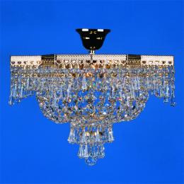 LED 7 Light Crystal Chandelier Gold Plated 