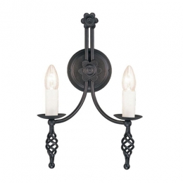 180-5002 Belforti LED 2 Light Wall Light Matt Black 