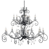 180-5016 Amati LED 15 Light Ceiling Light Black Silver
