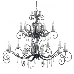 180-5016 Amati LED 15 Light Ceiling Light Black Silver 