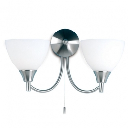 734-566 Alberto LED 2 Light Wall Light Satin Chrome 